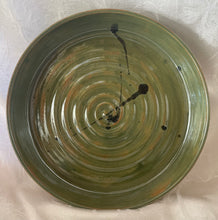 Load image into Gallery viewer, Platter:  (Greenish-Brown Ceramic Platter with Black Accents)