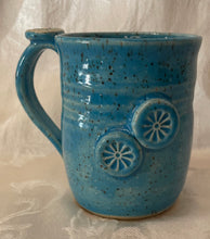 Load image into Gallery viewer, Kids Cup:  (Aqua on Speckled Clay with Two Pinwheel Appliques)