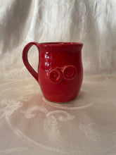 Load image into Gallery viewer, Kids Cup: (Red on Speckled Clay with Two Heart Appliques)