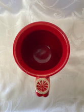 Load image into Gallery viewer, A Mug:  (Red Ceramic Mug on Speckled Clay with a Fan Thumb Rest)