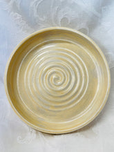 Load image into Gallery viewer, Platter: (Yellow/Gray Ceramic Platter with a Center Spiral)
