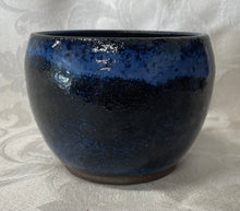 Load image into Gallery viewer, Covered Bowl with a Cork Lid:  (Azure Blue and Black)