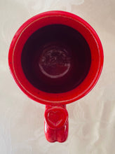 Load image into Gallery viewer, A Mug: (Red on Speckled Clay with a Heart Thumb Rest #2)
