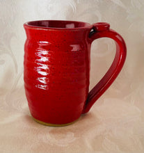 Load image into Gallery viewer, A Mug: (Red on Speckled Clay with a Heart Thumb Rest #2)