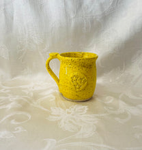 Load image into Gallery viewer, Kids Cup:  (Bright Yellow on Speckled Clay with Three Star Appliques)