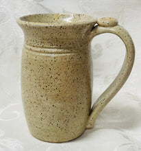 Load image into Gallery viewer, A Mug:  (Beige Ceramic Mug on Speckled Clay with a Symbol Thumb Rest)