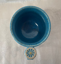 Load image into Gallery viewer, Kids Cup:  (Aqua on Speckled Clay with Two Pinwheel Appliques)