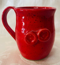 Load image into Gallery viewer, Kids Cup: (Red on Speckled Clay with Two Heart Appliques)