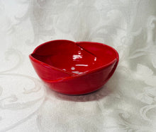 Load image into Gallery viewer, Medium Bowl: (Bright Red with White Snow Accents)