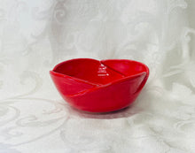 Load image into Gallery viewer, Medium Bowl: (Bright Red with White Snow Accents)