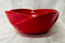Load image into Gallery viewer, Medium Bowl: (Bright Red with White Snow Accents)