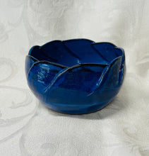 Load image into Gallery viewer, Medium Bowl: (Azure Blue with Nine Scalloped Edges)