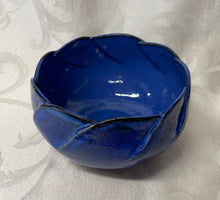 Load image into Gallery viewer, Medium Bowl: (Azure Blue with Nine Scalloped Edges)