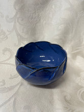 Load image into Gallery viewer, Medium Bowl: (Azure Blue with Nine Scalloped Edges)