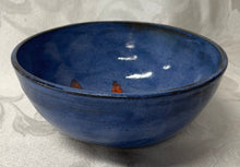 Load image into Gallery viewer, Medium Bowl: (Sky Blue on Speckled Clay with Orange Accents)