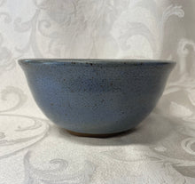 Load image into Gallery viewer, Medium Bowl: (Bluish-Gray Speckled with Orange, White, and Blue Accents)
