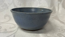 Load image into Gallery viewer, Medium Bowl: (Bluish-Gray Speckled with Orange, White, and Blue Accents)