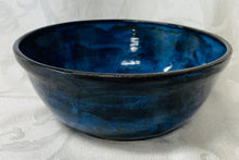 Load image into Gallery viewer, Large Bowl: (Mottled Blue-Black Ceramic Bowl) #2