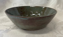 Load image into Gallery viewer, Large Bowl: (Desert Sage Green Ceramic Bowl with Six Window Stamps)