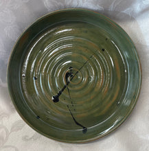 Load image into Gallery viewer, Platter:  (Greenish-Brown Ceramic Platter with Black Accents)