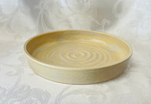 Load image into Gallery viewer, Platter: (Yellow/Gray Ceramic Platter with a Center Spiral)