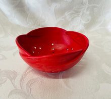 Load image into Gallery viewer, Berry Bowl/Colander: (Matt Red with Scalloped Edges)