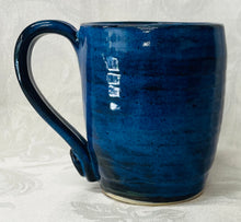 Load image into Gallery viewer, A Mug: (Azure Blue Ceramic Mug with Leaf Stamp on the Handle Bottom)