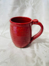 Load image into Gallery viewer, A Mug: (Round Red Mug with a Heart Thumb Rest)
