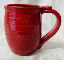 Load image into Gallery viewer, A Mug: (Round Red Mug with a Heart Thumb Rest)