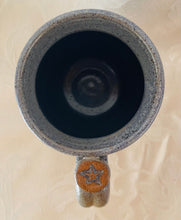 Load image into Gallery viewer, A Mug: (Light Blue on Speckled Clay with a Star Thumb Rest)