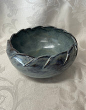Load image into Gallery viewer, Large Bowl: (Bluish-Brown with Scalloped Edges)