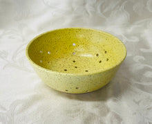 Load image into Gallery viewer, Berry Bowl/Colander: (Bright Yellow on Speckled Clay)