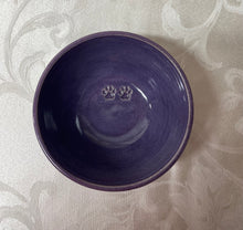 Load image into Gallery viewer, Small Bowl: (Purple with Two Paw Prints)