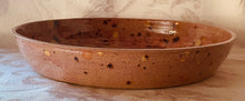 Load image into Gallery viewer, Platter: (Extra Large Peach Colored Platter with Beige, Brown, and Peach Colored Crystals)