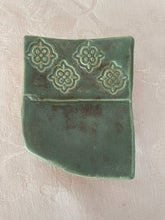 Load image into Gallery viewer, Sponge, Jewelry, Business Card Stand/Soap Dish/Tea Bag Rest (Matt Green with 4 Symbols)