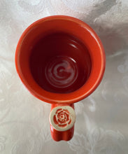 Load image into Gallery viewer, Mug (Orange with a Rose Thumb Rest)