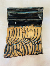 Load image into Gallery viewer, Sponge, Jewelry, Business Card Stand/Soap Dish/Tea Bag Rest (Black with Crossing Lines)