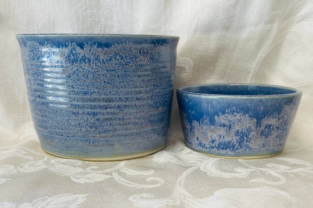Bowl Set:  (Blue/Purple Ceramic Bowl Set with Square Sides)