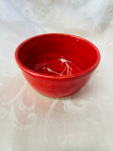 Bowl Set (Bright Red On Speckled Clay with White Accents)