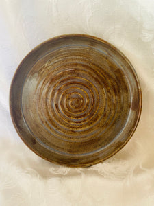 Platter  (Brown/Blue with a Spiral Center)