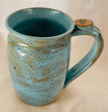 Load image into Gallery viewer, A Mug:  (Speckled Turquoise with a Paw Print Thumb Rest)
