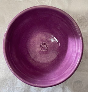 Small Bowl  (Purple with One Paw Print)