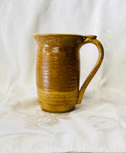 Load image into Gallery viewer, A Mug:  (Goldenrod on Speckled Clay with a Daisy Thumb Rest)
