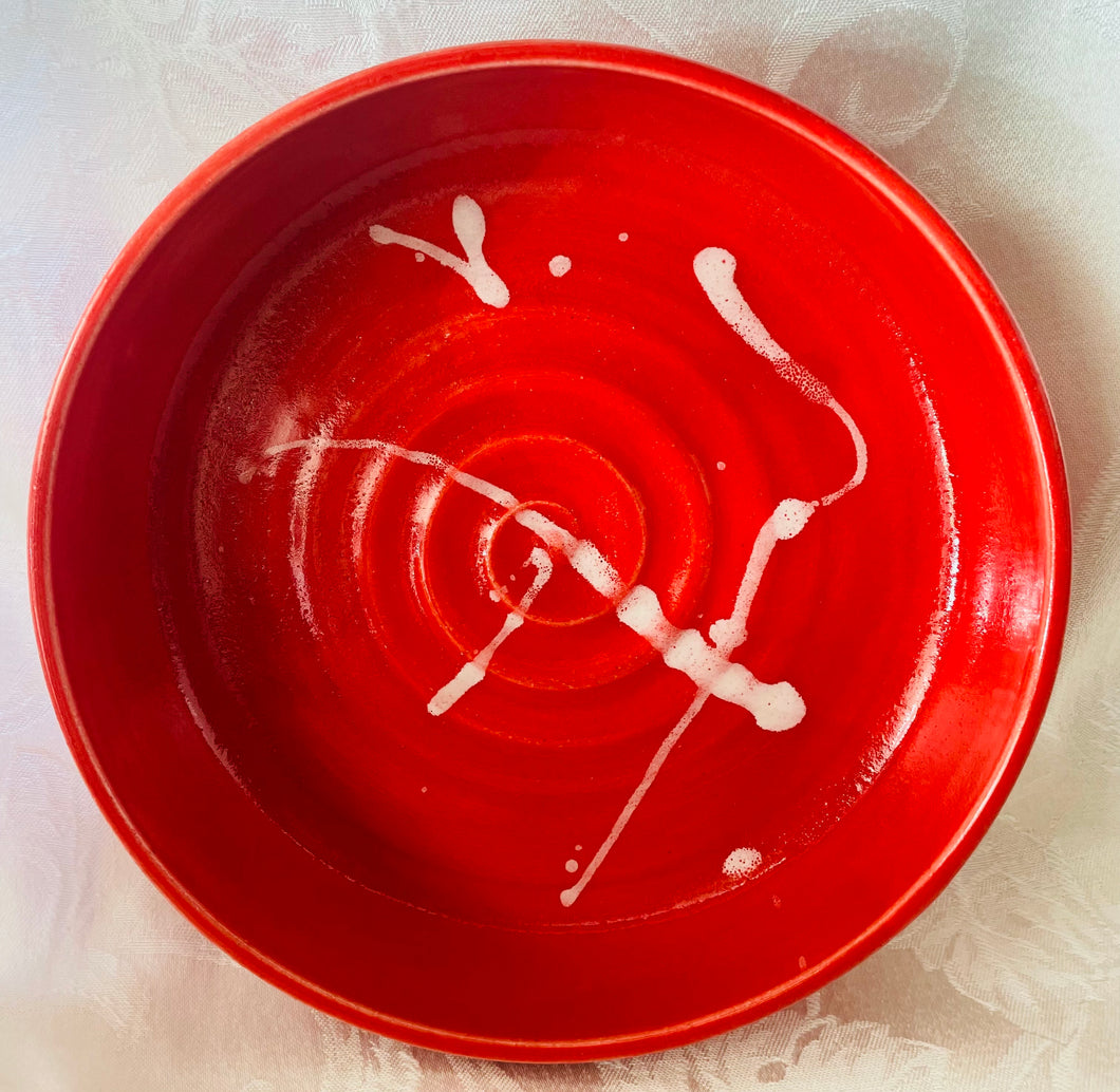 Platter  (Bright Red with White Accents)