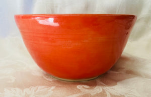 Large Bowl  (Orange with White Accents)