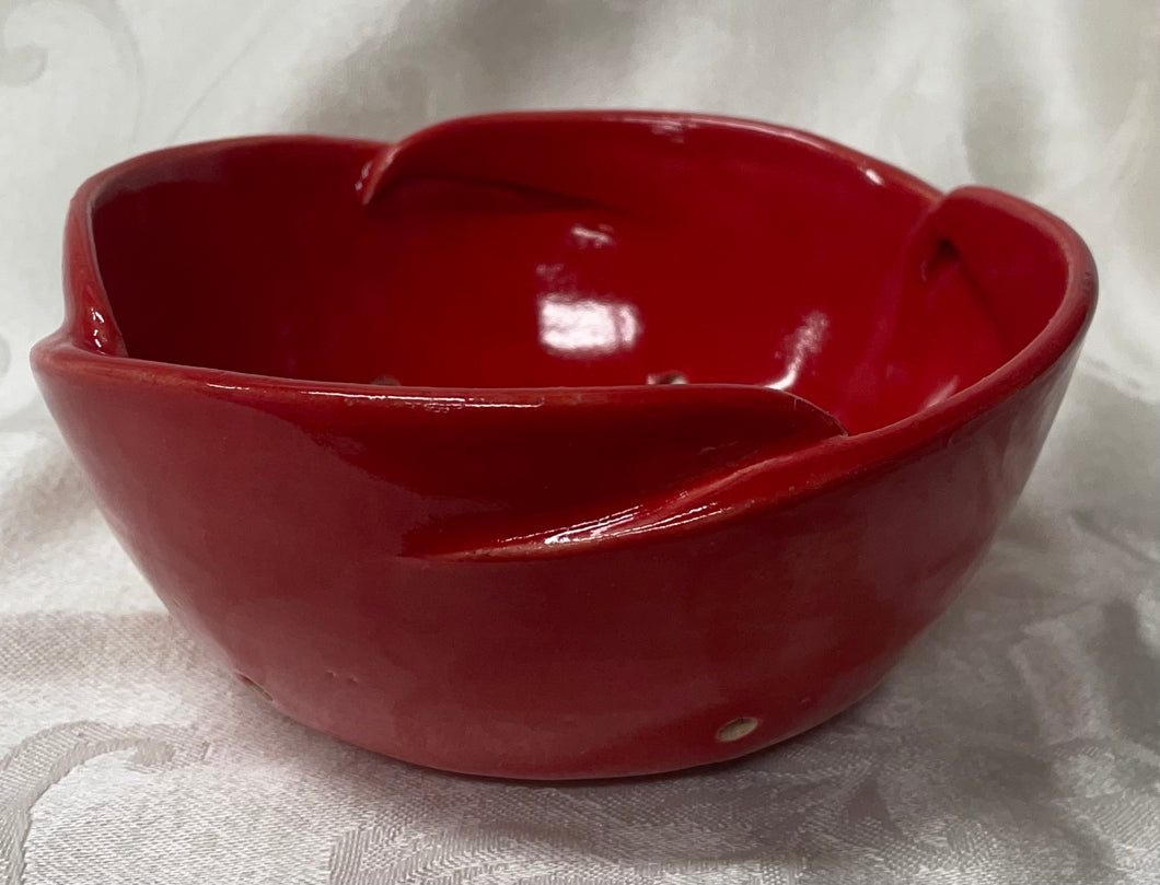 Berry Bowl/Colander:  (Bright Red with Scalloped Edges)