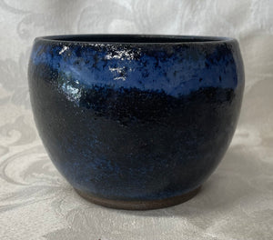 Covered Bowl with a Cork Lid:  (Azure Blue and Black)