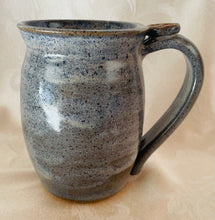 Load image into Gallery viewer, A Mug:  (Light Blue on Speckled Clay with a Flower Thumb Rest)
