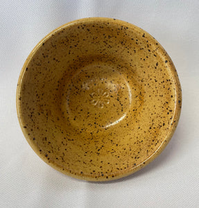 Tea Bag Rest:  (Goldenrod on Speckled Clay with a Six Petal Flower)