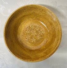 Load image into Gallery viewer, Small Bowl:  (Goldenrod Yellow on Speckled Clay with Eight Bottom Center Flowers)
